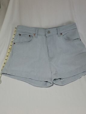 Levi's Pale Blue Rolled-Hem Denim Shorts